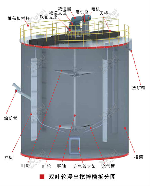 雙葉輪浸出攪拌槽結(jié)構(gòu)圖